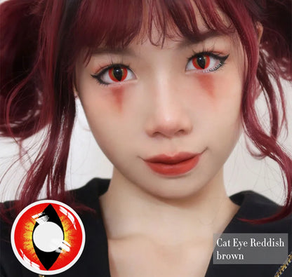 Cat eyes Reddish brown Halloween